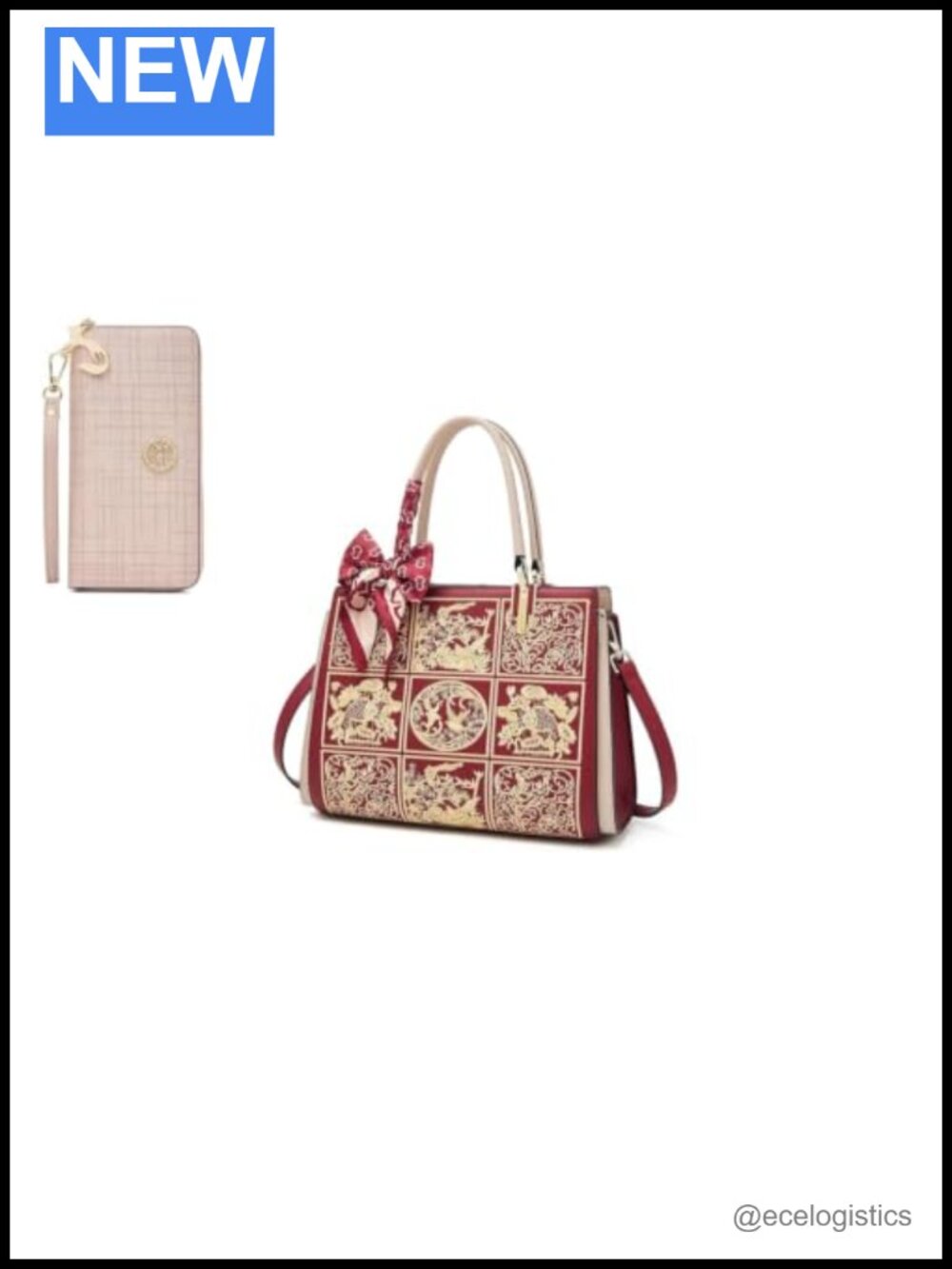 Medium Tote Bag with Adjustable Strap and Slim Leather Wallet